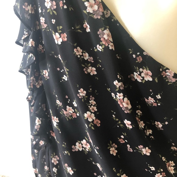Bardot black floral one shoulder top size 12 - Picture 6 of 13